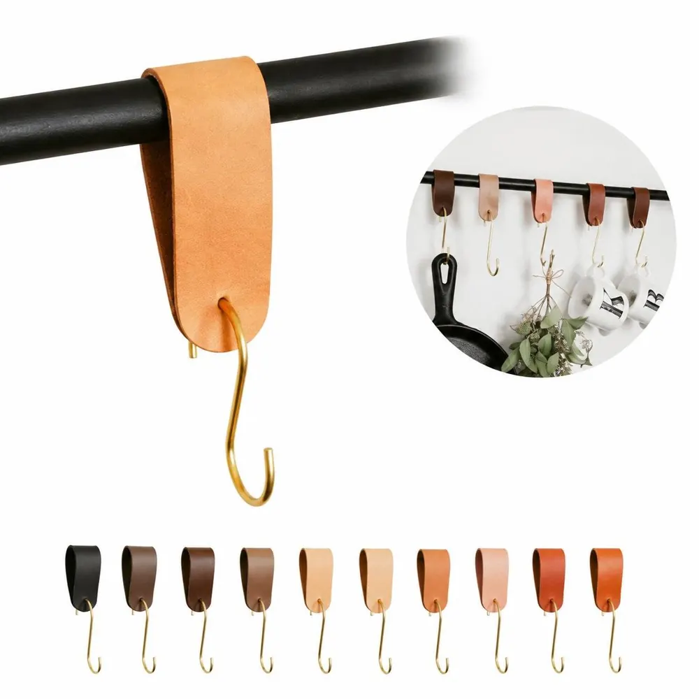 Leather S-Shaped Storage Hook for Crease-Free Garment 2
