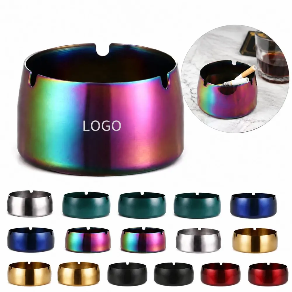 Windproof Stainless Steel Ashtray for Indoor Outdoor Use