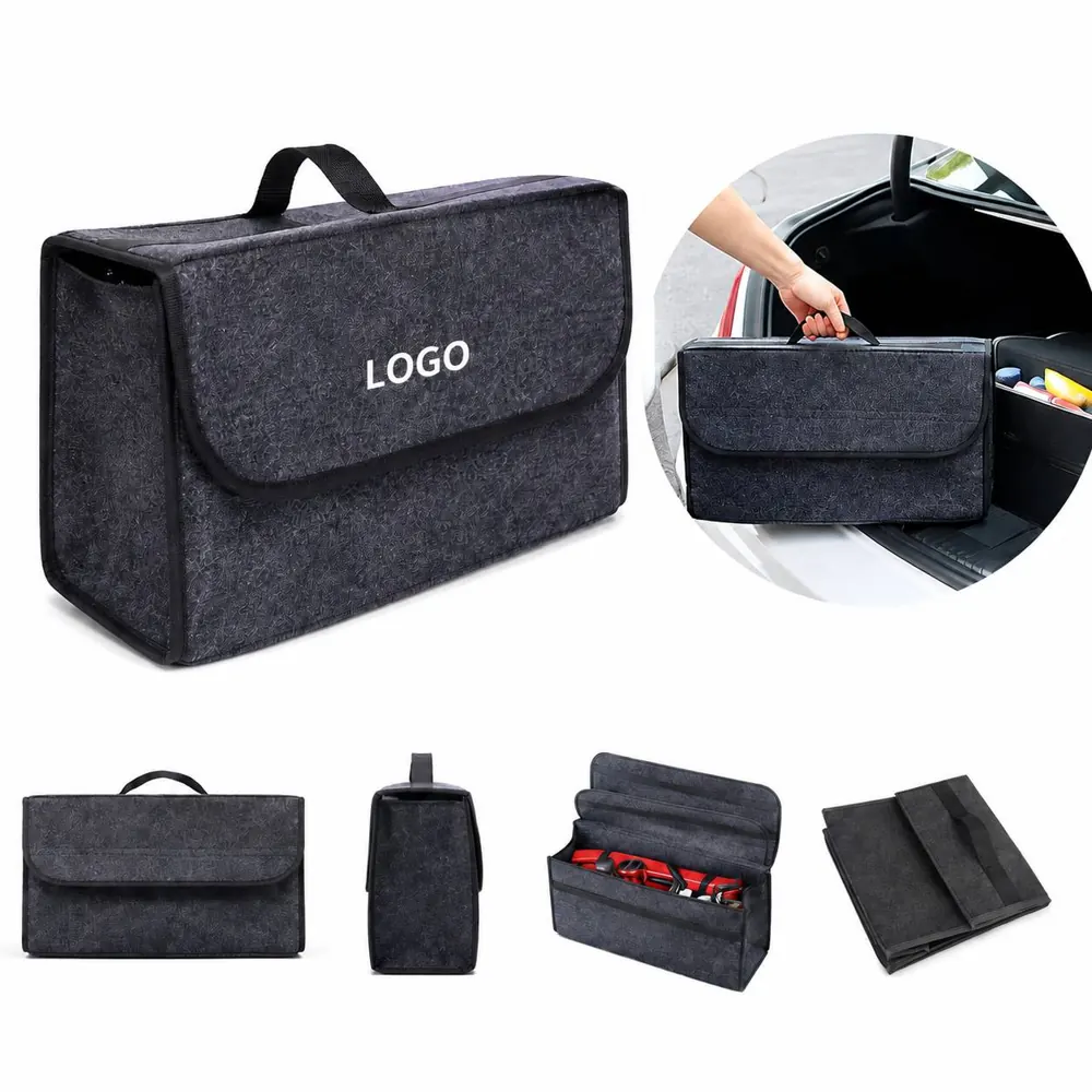 Foldable Car Trunk Organizer with Multiple Compartments