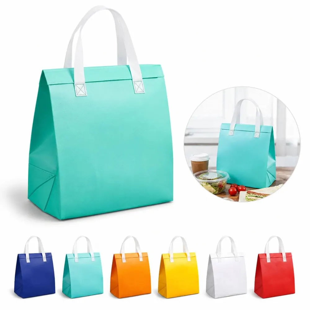 Insulated Foil Lunch Bag, Reusable Non-Woven Thermal Carrier 2