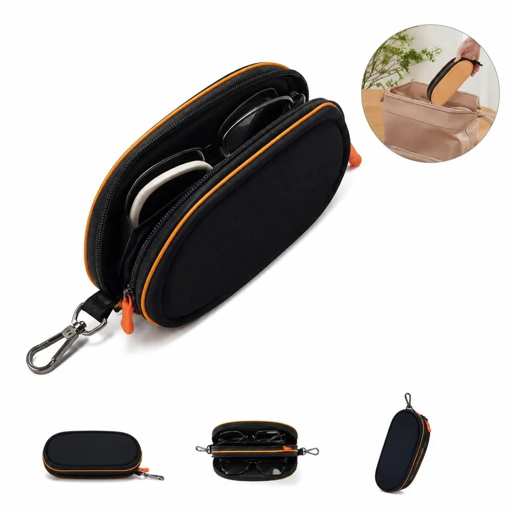 Soft Dual-Zip Glasses Pouch, Double Layer Protective 2