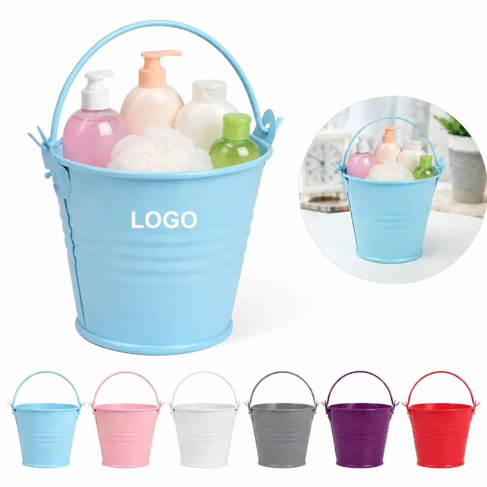 Durable Metal Buckets with Handles for Home & Garden Use
