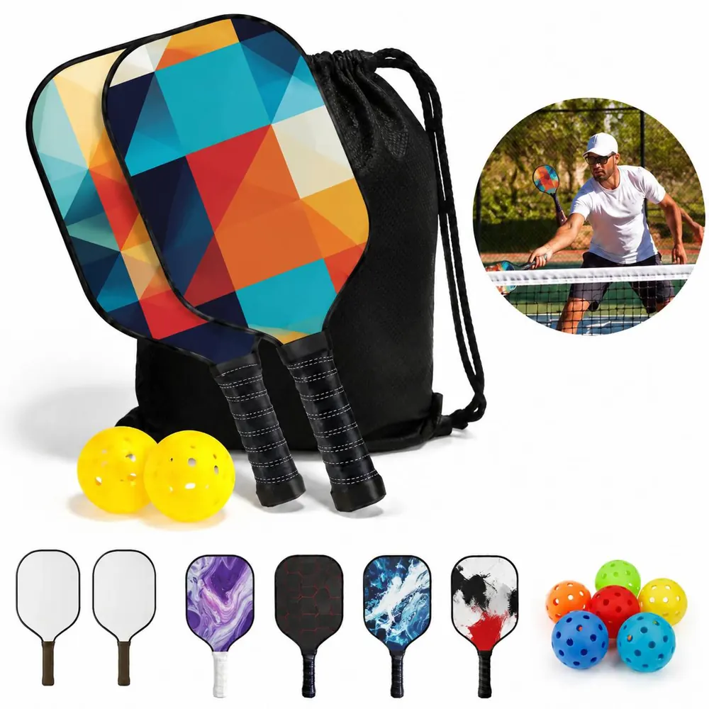 Fiberglass Pickleball Paddle Set with Nylon Bag 2
