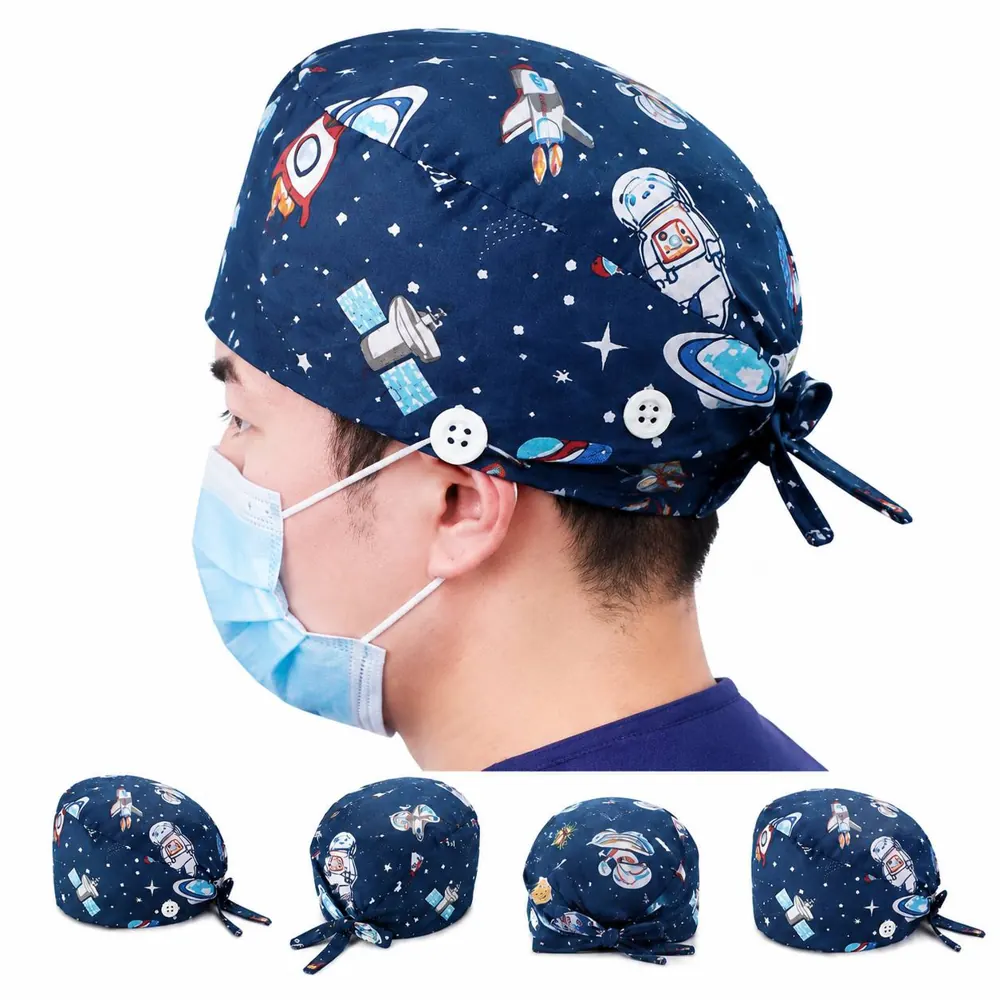 Unisex Scrub Cap with Buttons for Medical Professionals 2