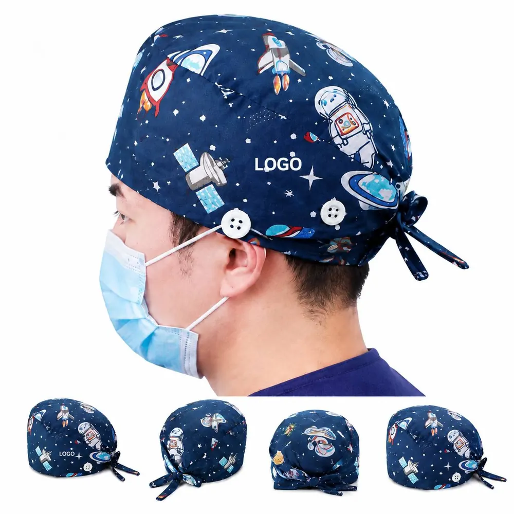 Unisex Scrub Cap with Buttons for Medical Professionals