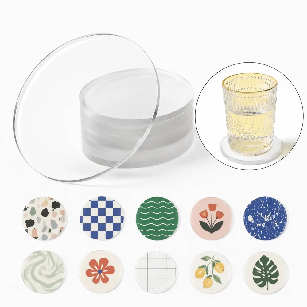 Custom UV Printed Acrylic Coasters for Home & Office 2