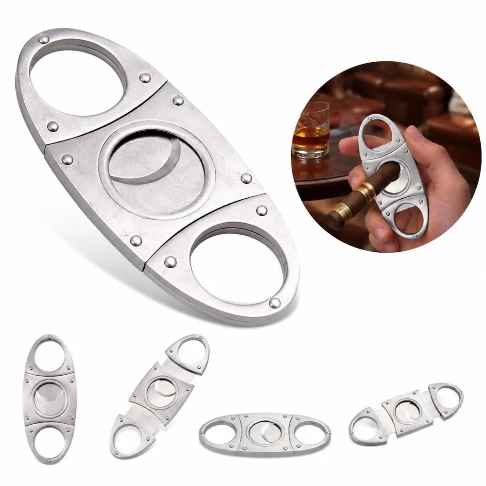 Stainless Steel Double Blade Cigar Cutter for Precise Cap 2