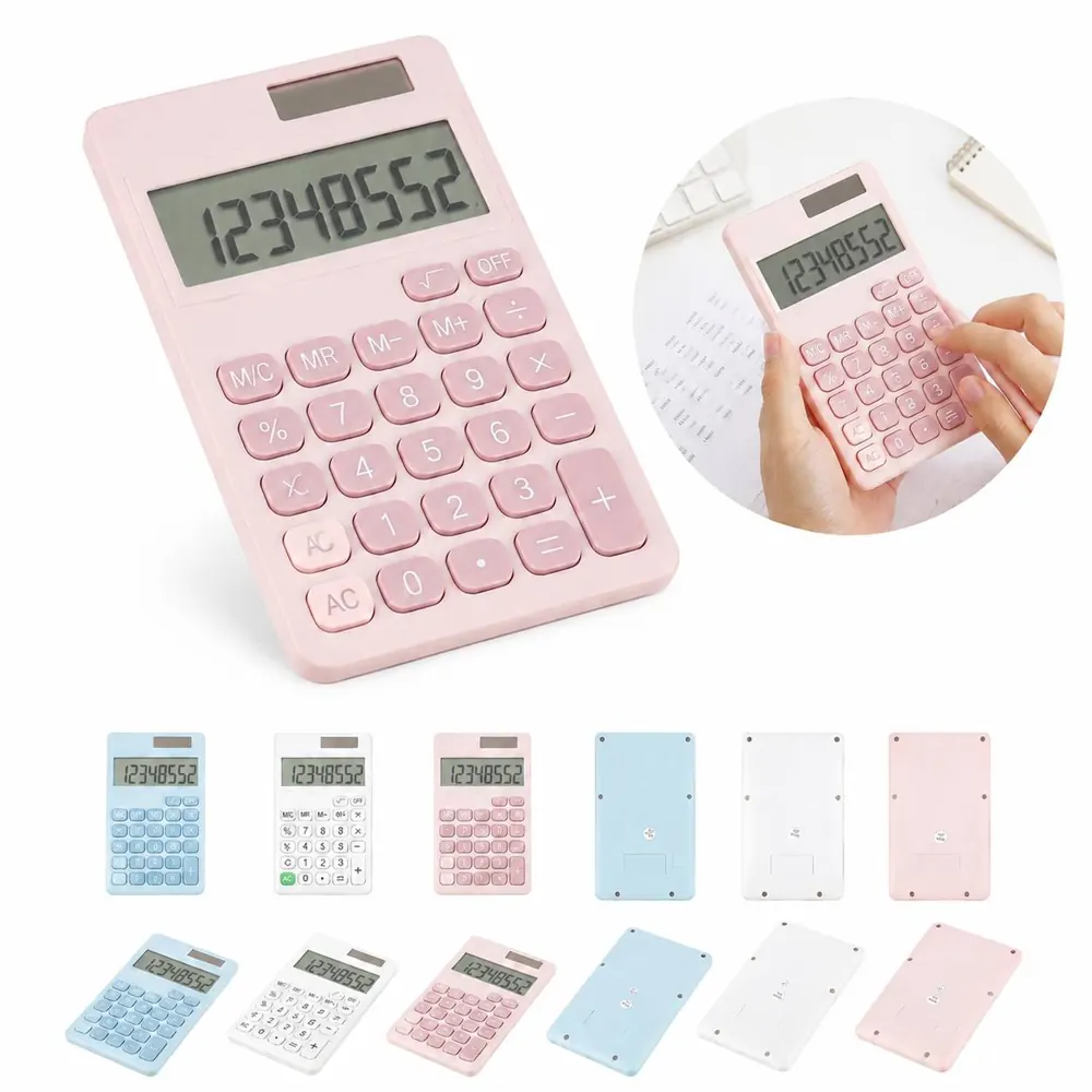Solar Dual-Power Desktop Calculator with Clear Display 2