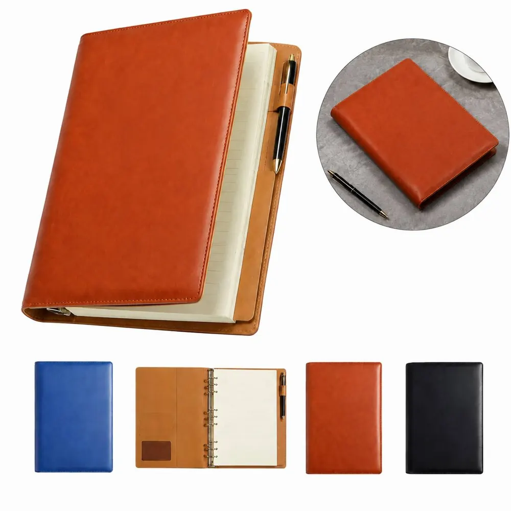 Refillable A5 Leather Binder Notebook for Writing & Planning 2