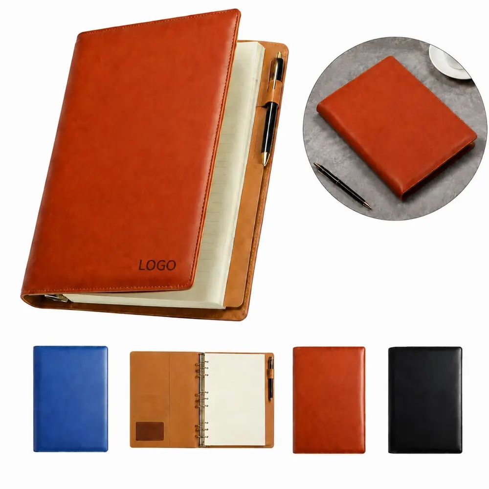 Refillable A5 Leather Binder Notebook for Writing & Planning
