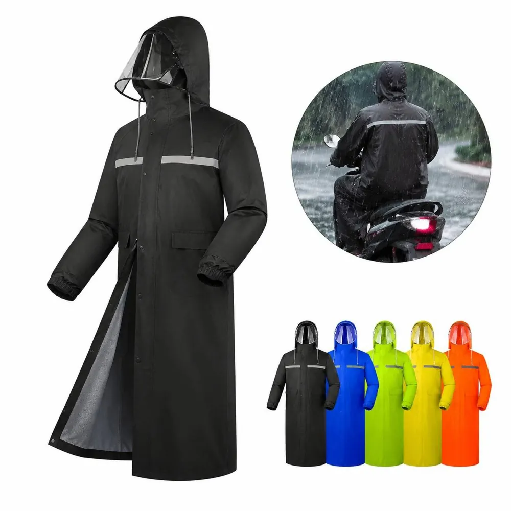 Waterproof Reflective Raincoat with Clear Face Shield 2