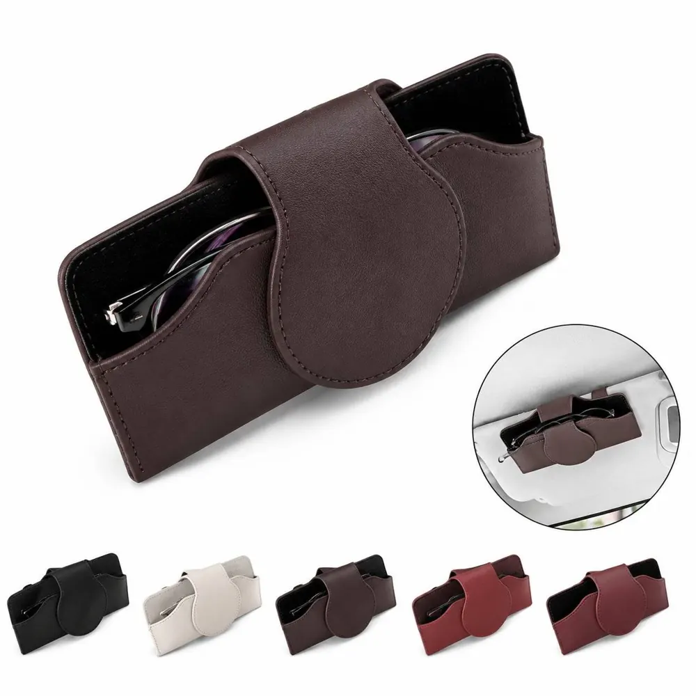 Magnetic Car Sunglasses Case for Sun Visor, Scratch-Proof 2