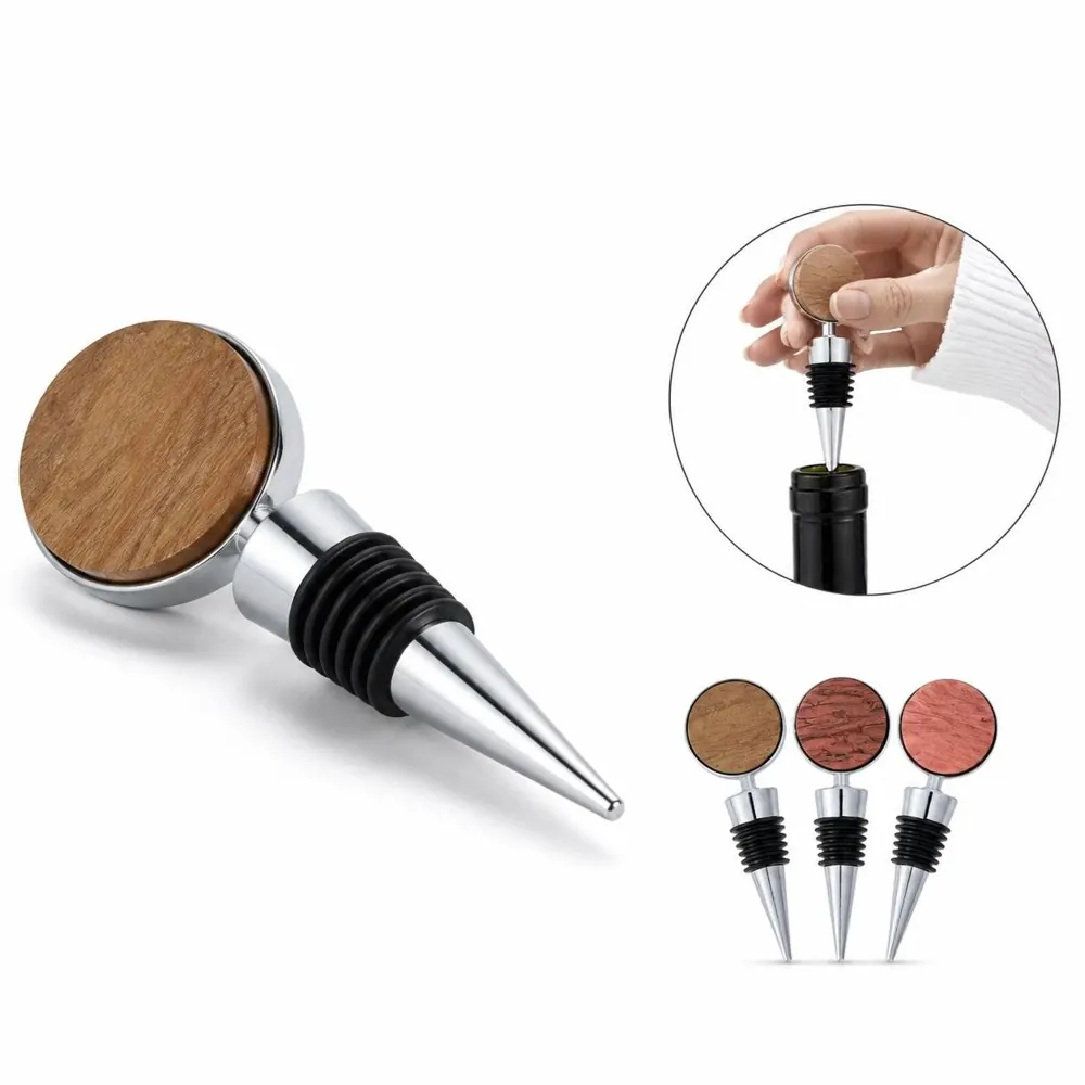 Personalized Engraved Walnut Wine Stopper with Airtight 2