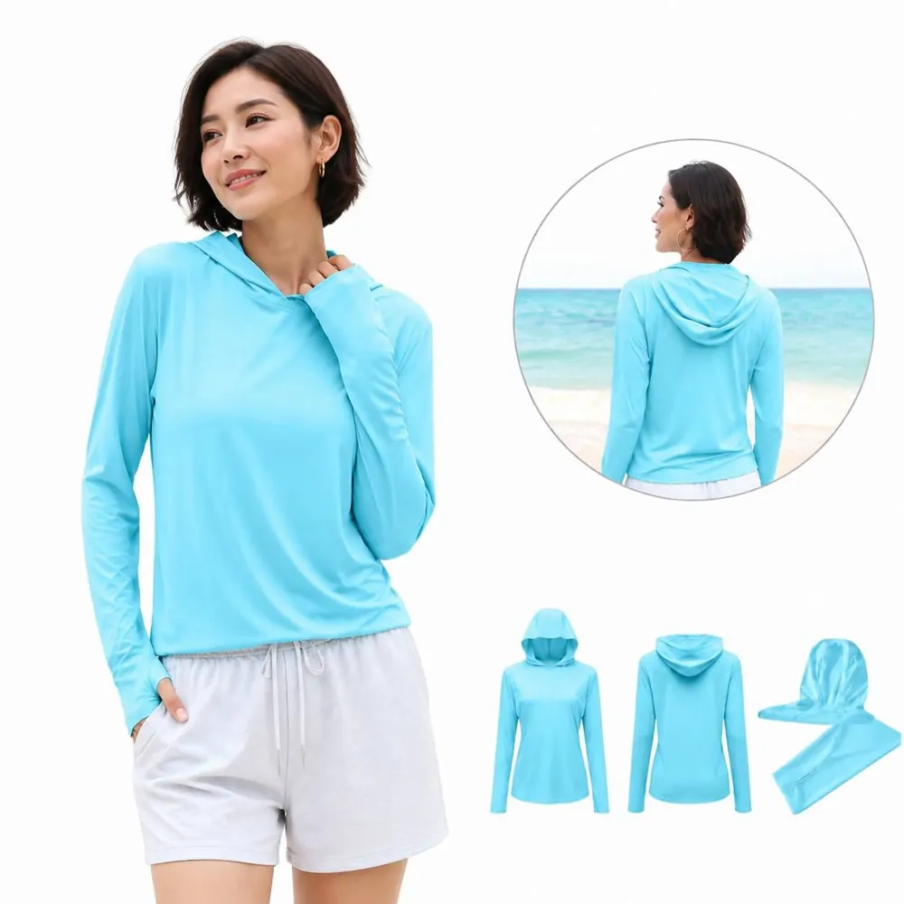 Women's UPF50+ Hooded Sun Shirt Lightweight Quick-Dry 2
