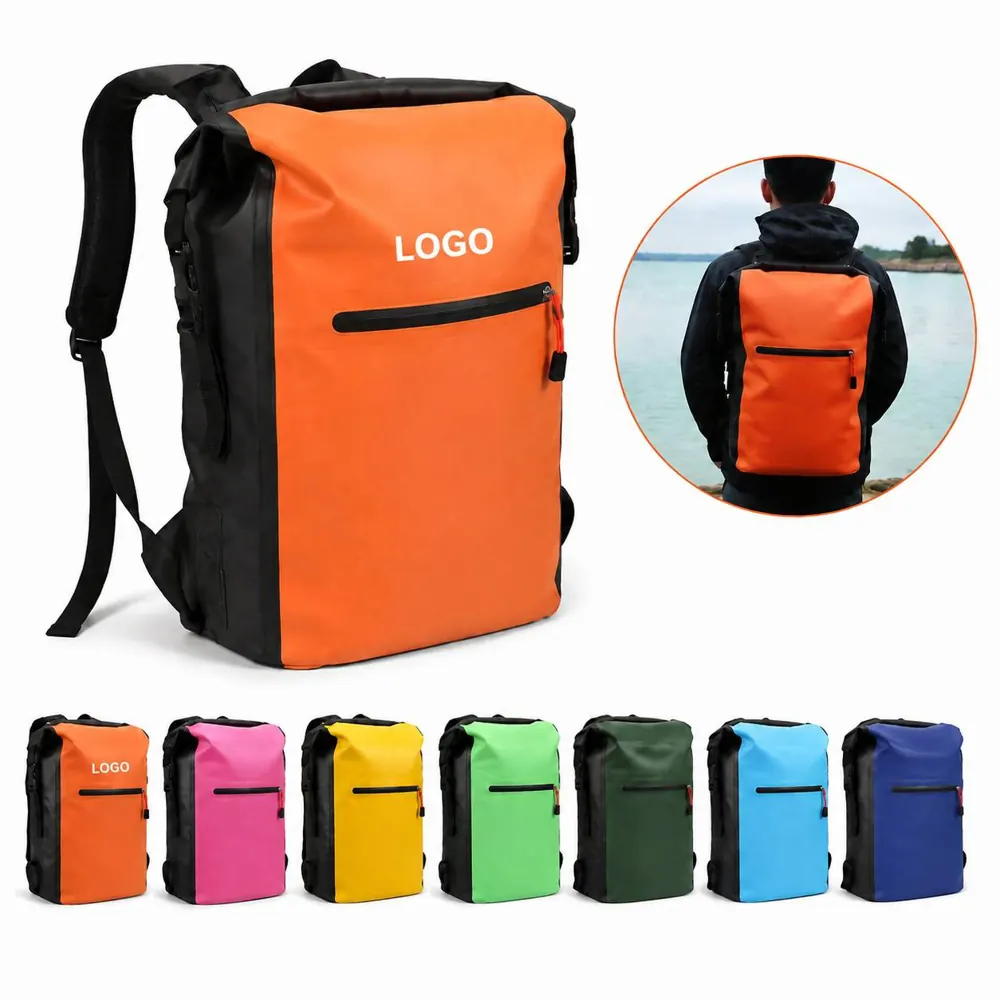 Waterproof 25L Roll-Top Dry Bag Backpack for Hiking