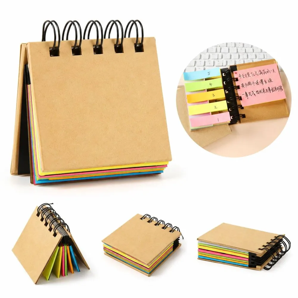 Spiral Notebook with Sticky Notes, Durable & Portable 2