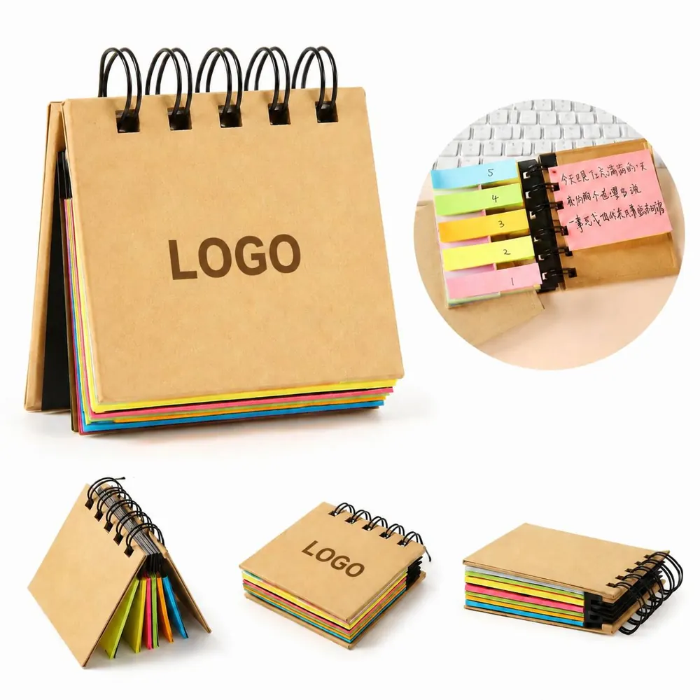 Spiral Notebook with Sticky Notes, Durable & Portable