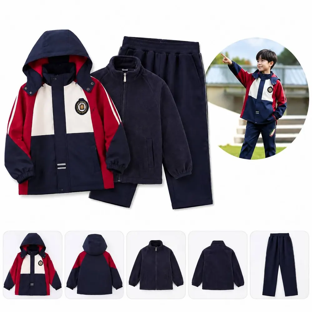 3-in-1 School Uniform Set with Detachable Inner Layer 2