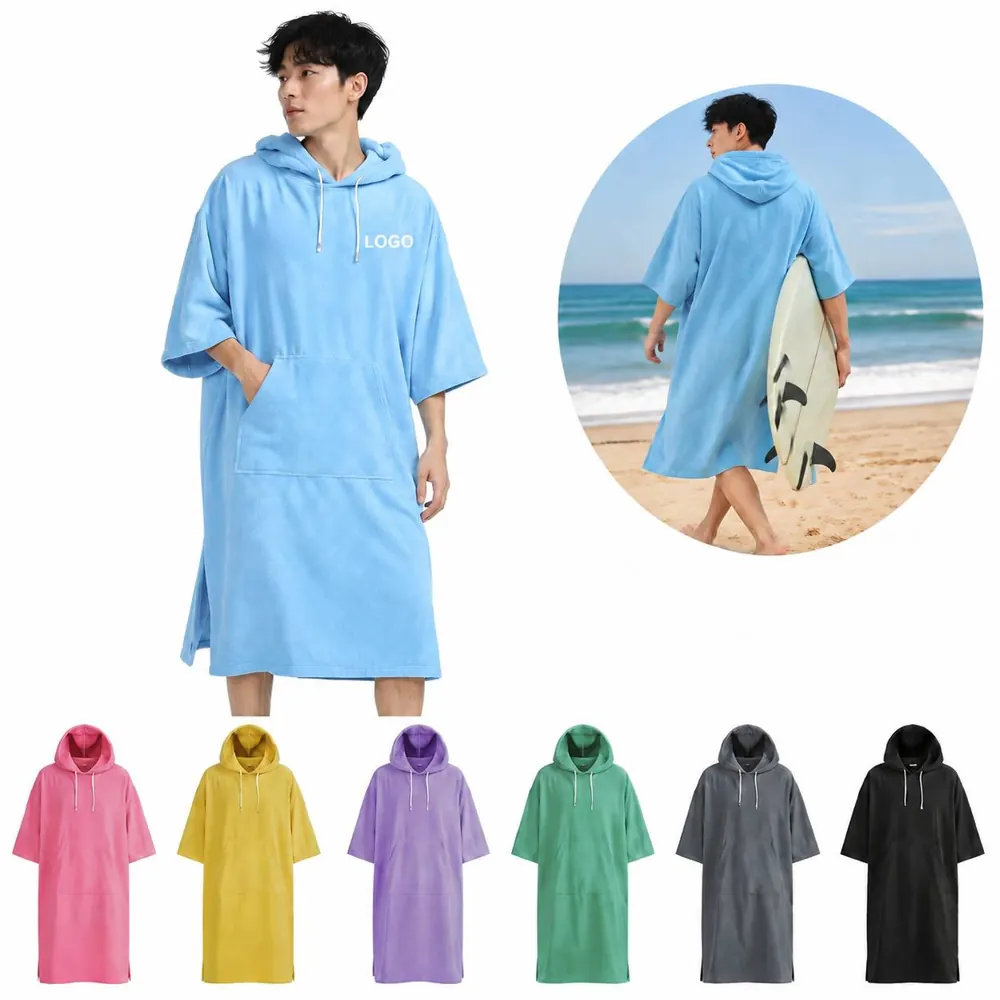Quick-Dry Microfiber Changing Poncho with Hood for Beach