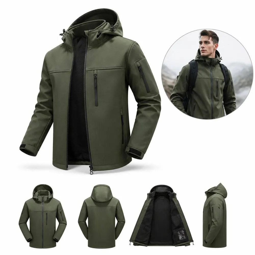 USB Heated Hooded Jacket with 10 Heating Zones for Outdoor 2