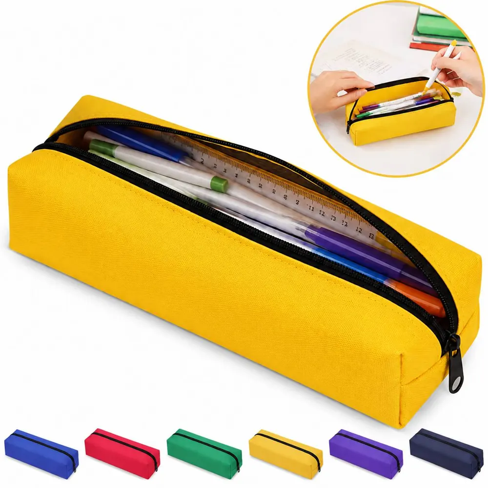 Durable Oxford Pencil Case with Zipper for School Office 2