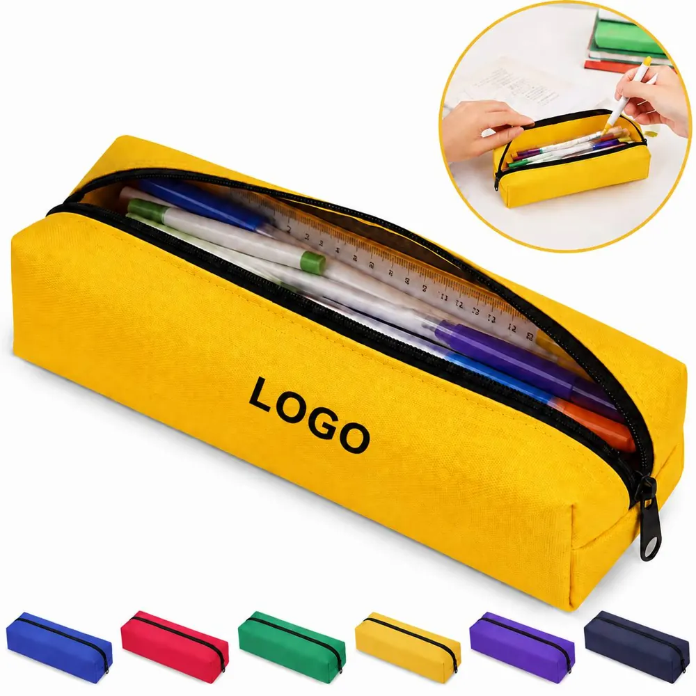 Durable Oxford Pencil Case with Zipper for School Office