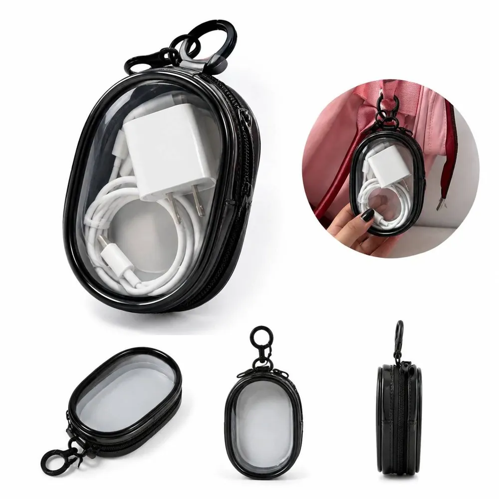 Transparent Cable Storage Pouch with Multiple Compartments 2