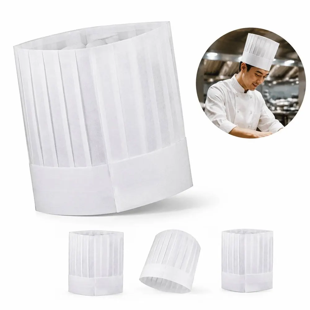 Disposable Breathable Non-Woven Chef Hat for Professional 2
