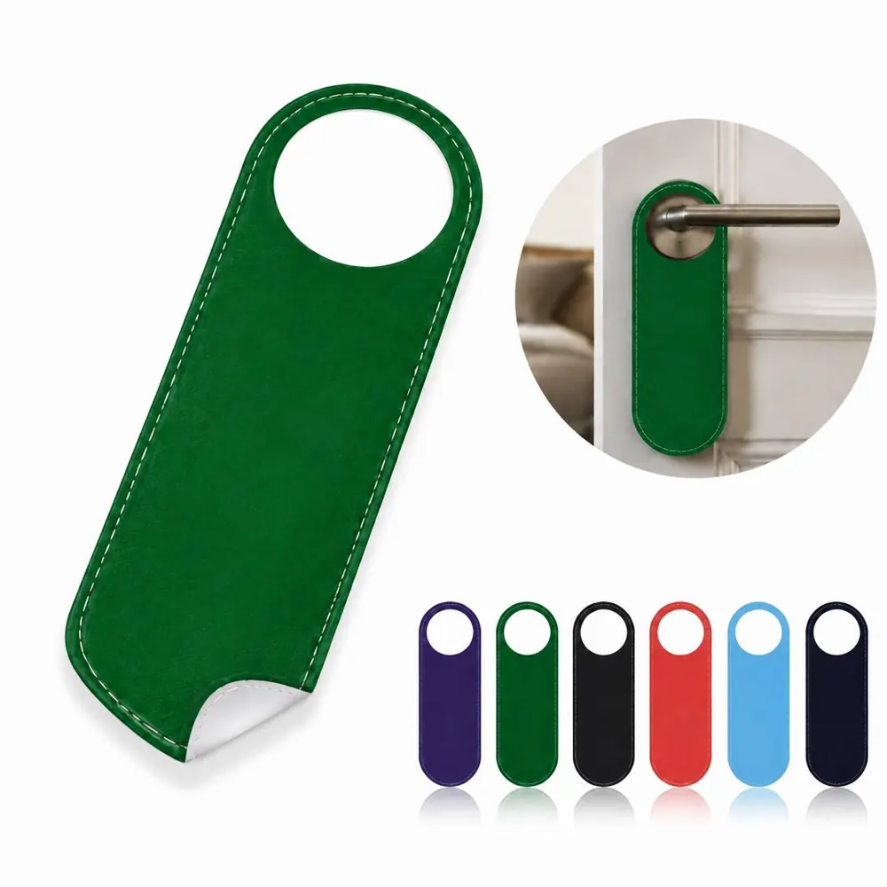 Customizable PU Leather Door Hangers with Personalized Text 2