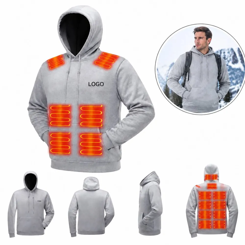 17-Zone Heated Hoodie - Rechargeable Adjustable Warmth