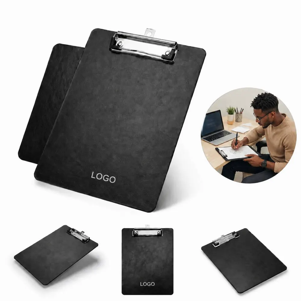 A5 Leather Clipboard with Sturdy Metal Clip for Writing
