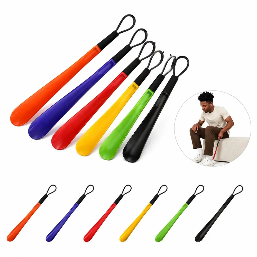 Extended Hanging Shoe Horn with Smooth Edge for No-Bend Use 2