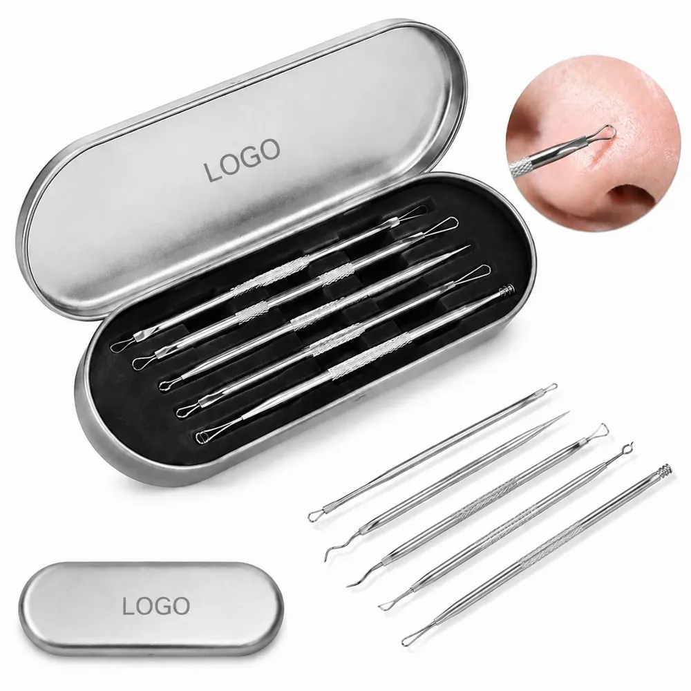 5-Piece Stainless Steel Acne Extractor Kit for Blackhead