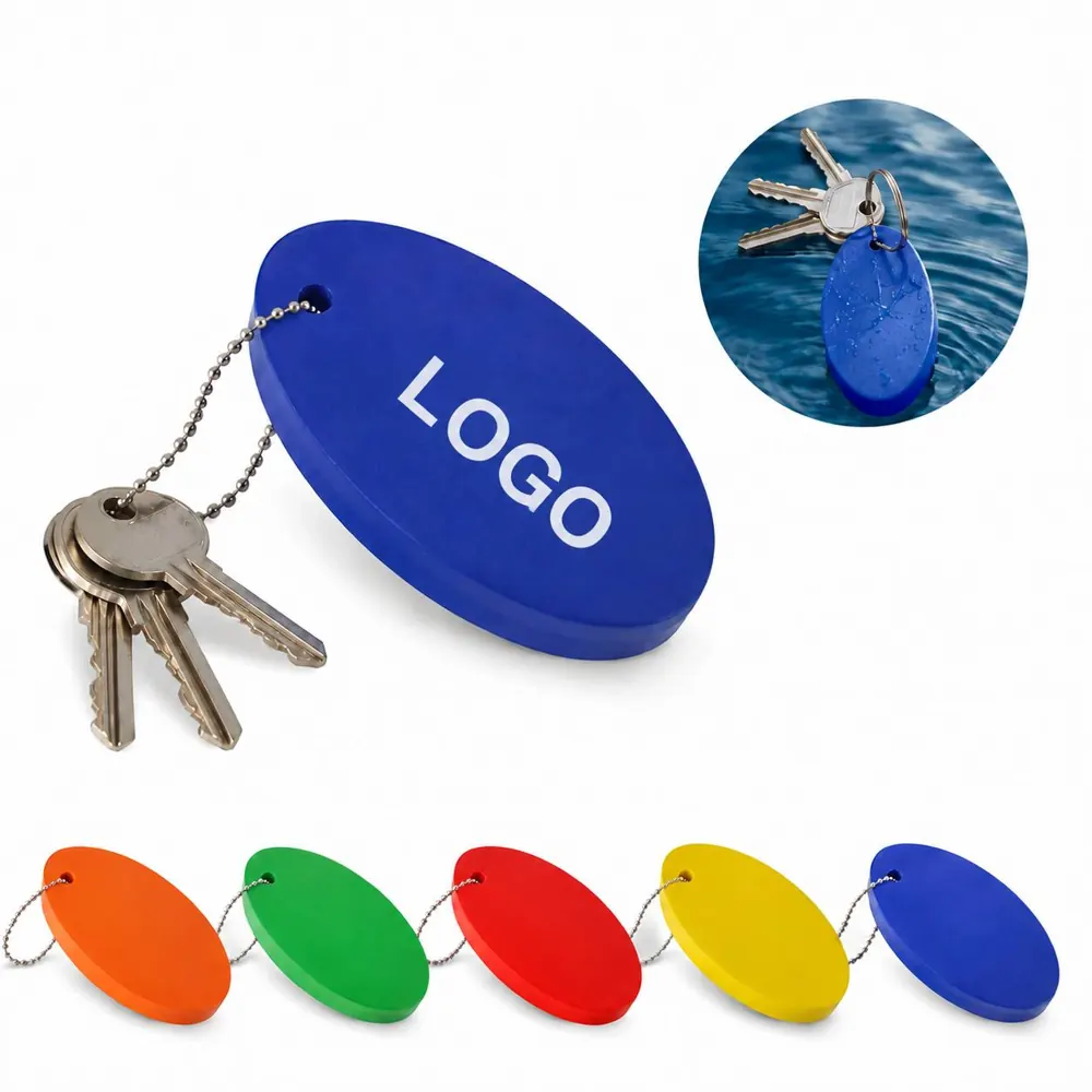 Waterproof PU Foam Keychain, Floating Oval Key Float