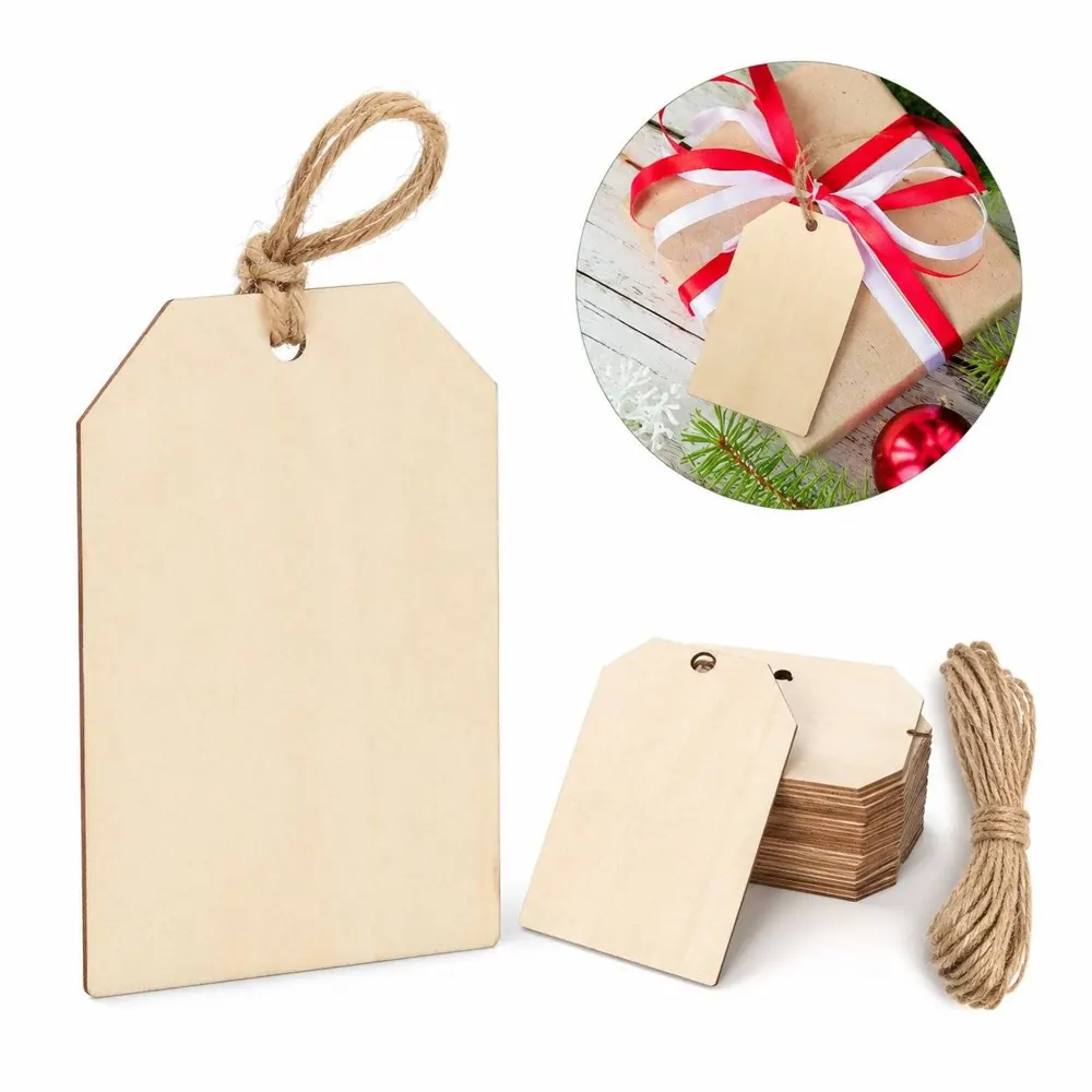 Hand-Painted Wooden Hanging Tags for Christmas Decor, 10 2