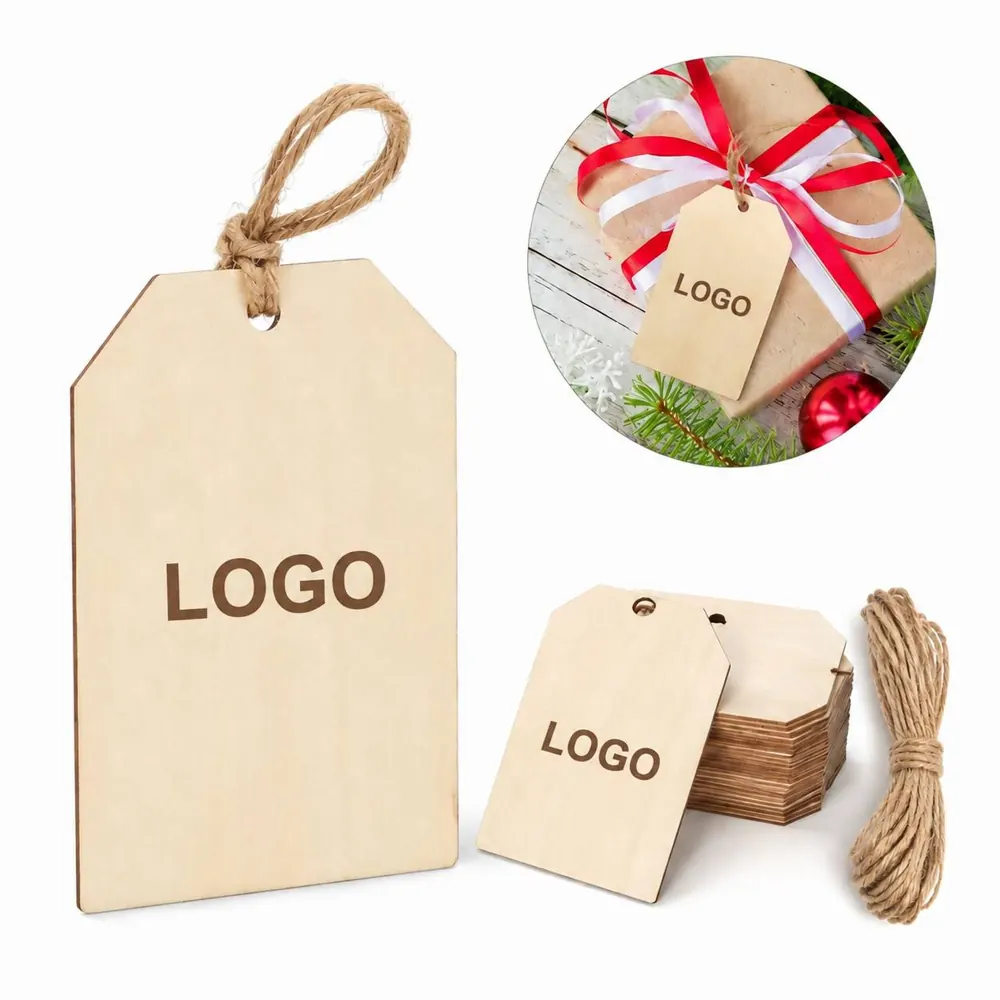 Hand-Painted Wooden Hanging Tags for Christmas Decor, 10