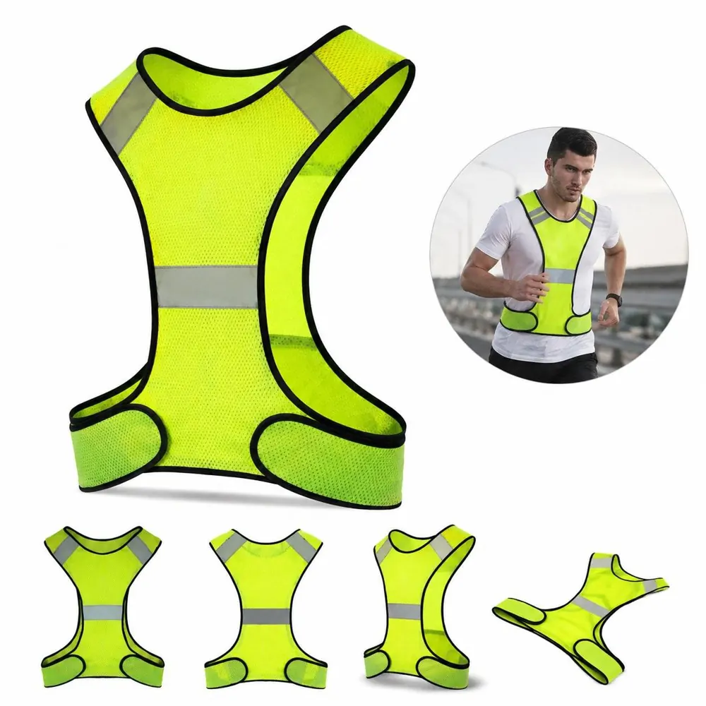 Reflective Running Vest with Front Pocket for Night Safety 2