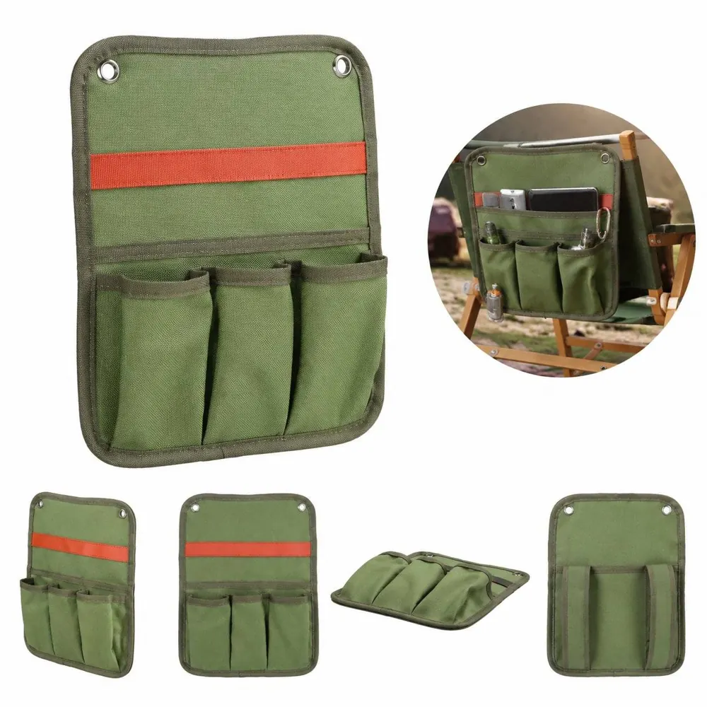 Camping Chair Armrest Storage Bag with Insulated Cup Holder 2