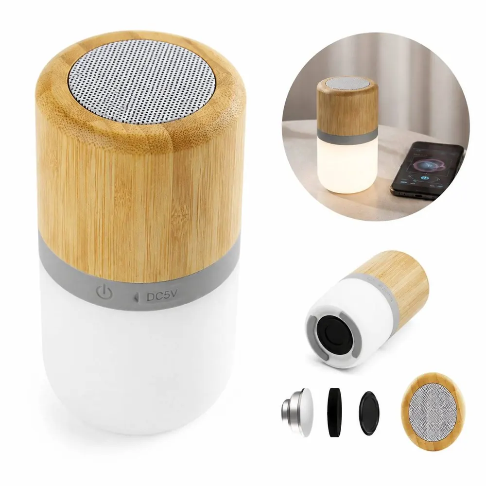 Mini Bamboo Wireless Speaker with Natural Wood Finish 2