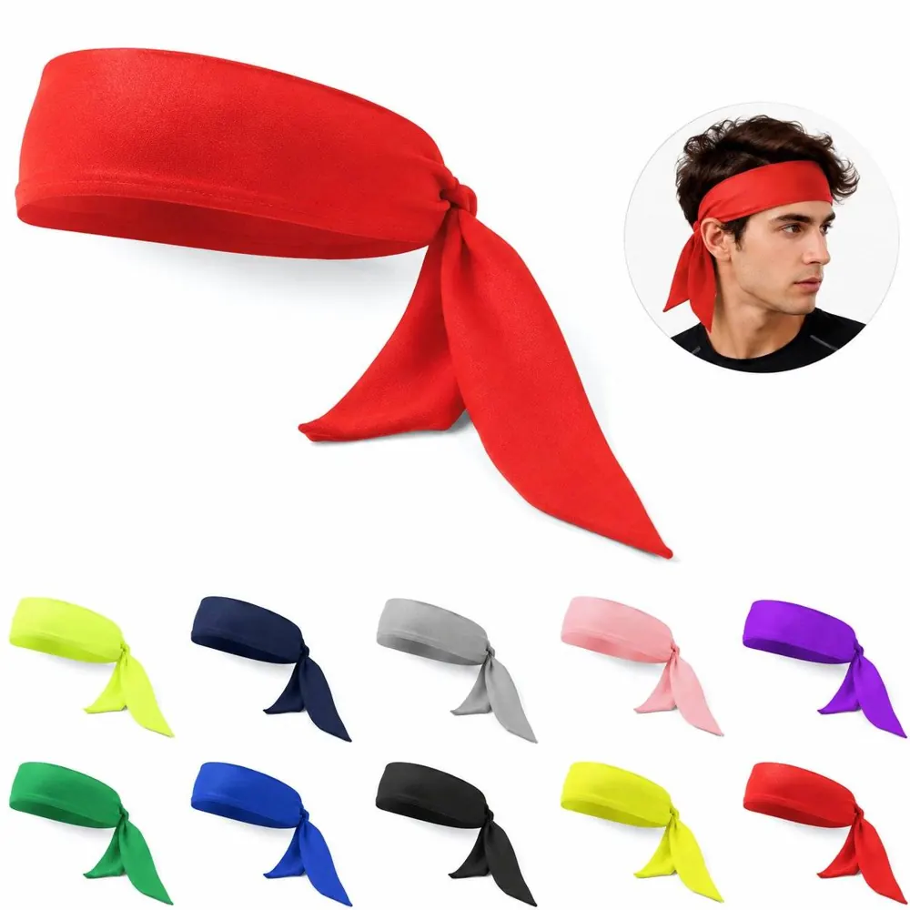 Elastic Tie Moisture-Wicking Sports Headband Sweatband 2