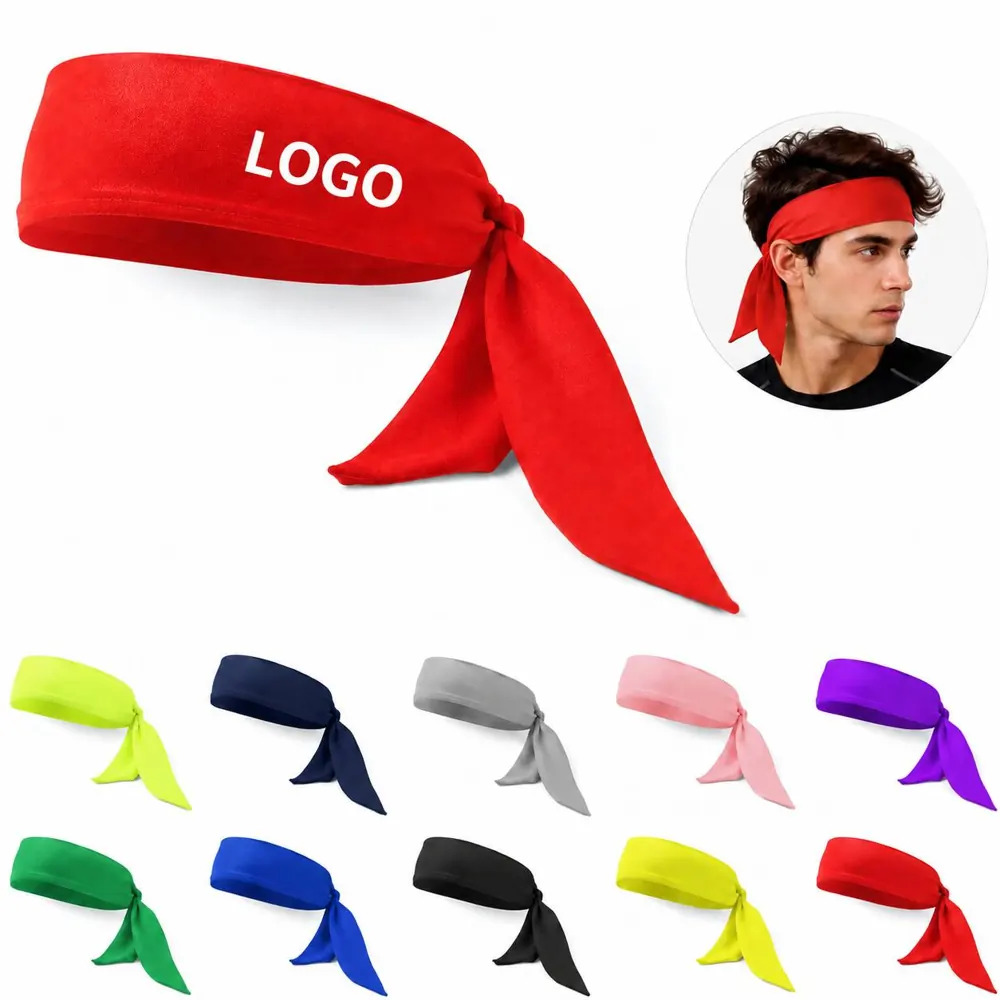 Elastic Tie Moisture-Wicking Sports Headband Sweatband