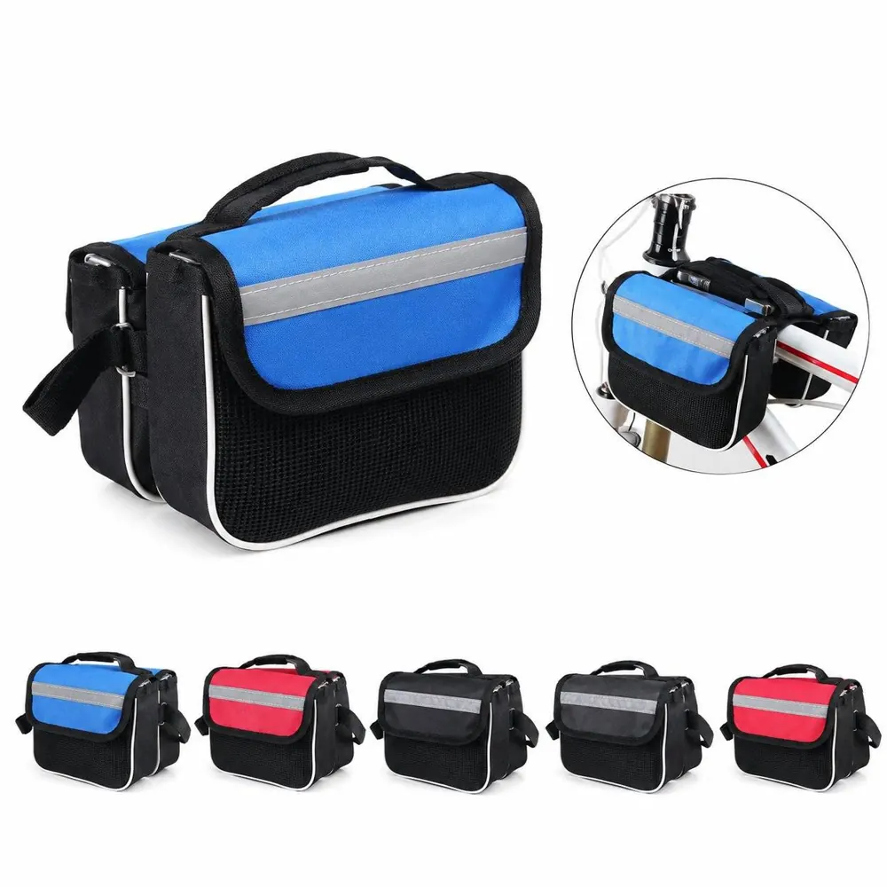 Reflective Bike Top Tube Storage Bag Waterproof Double 2