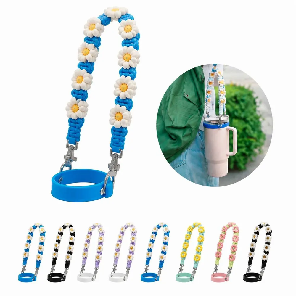 Handmade Daisy Strap Silicone Cup Bottle Sleeve 2