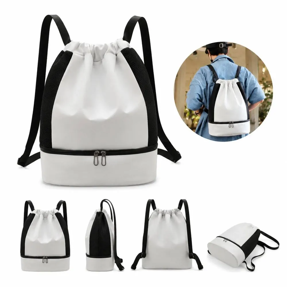 Oxford Drawstring Backpack with Shoe Compartment 2