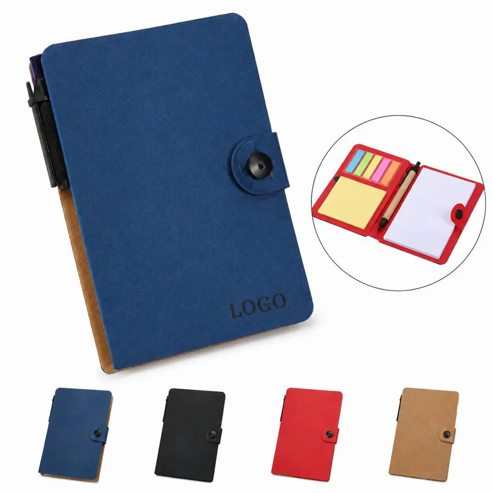 All-in-One Spiral Notebook with Pen, Sticky Notes & Index