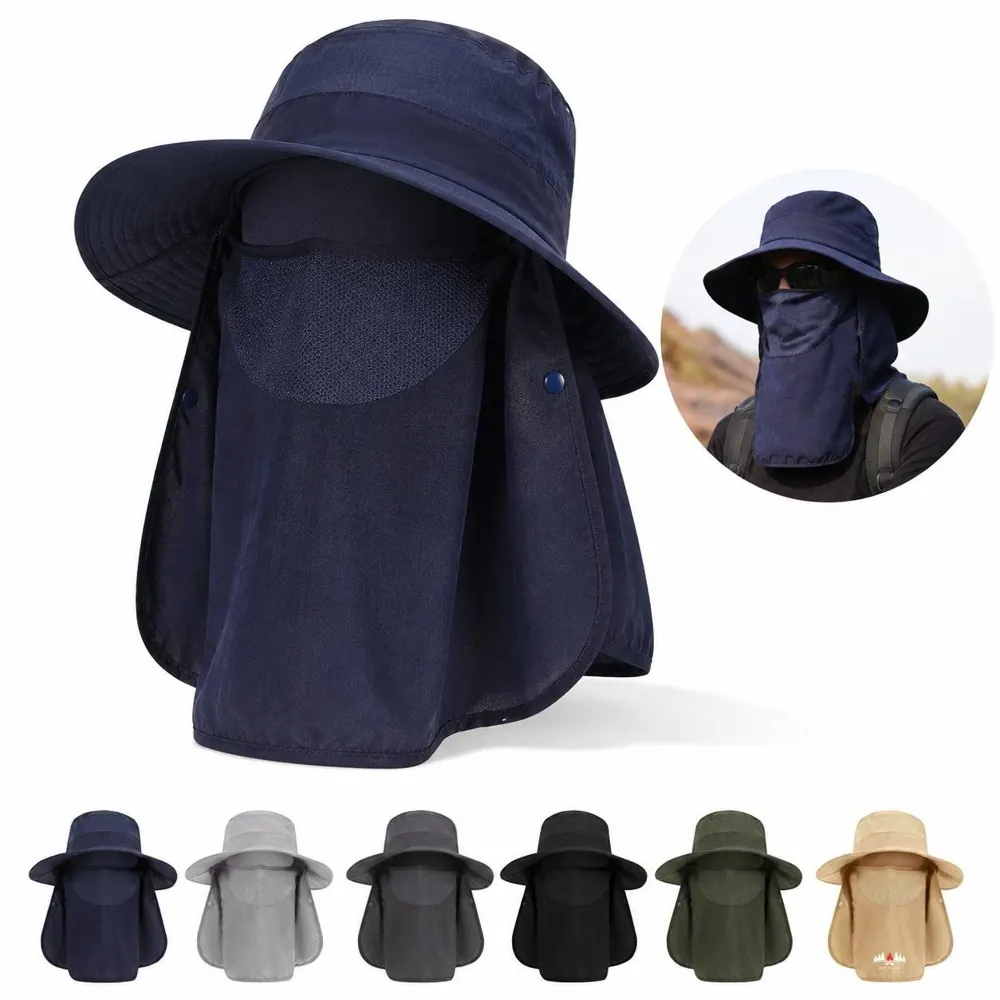 Quick-Dry Nylon Sun Hat with Detachable Neck Flap UV 2