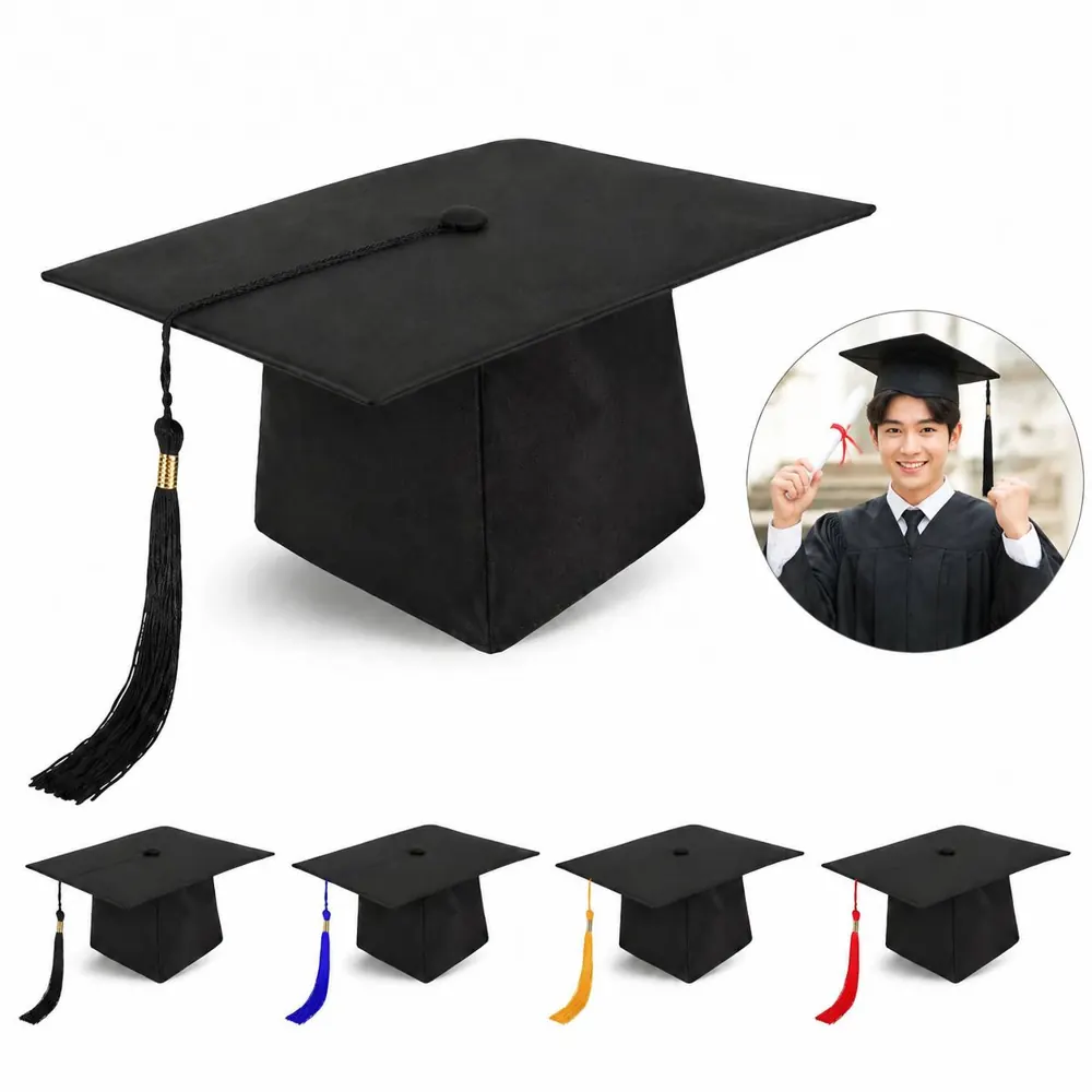 Unisex Graduation Cap with Tassel, Adjustable Fit 2