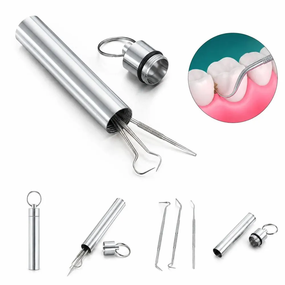 Stainless Steel 3-Piece Dental Cleaning Set for Plaque 2