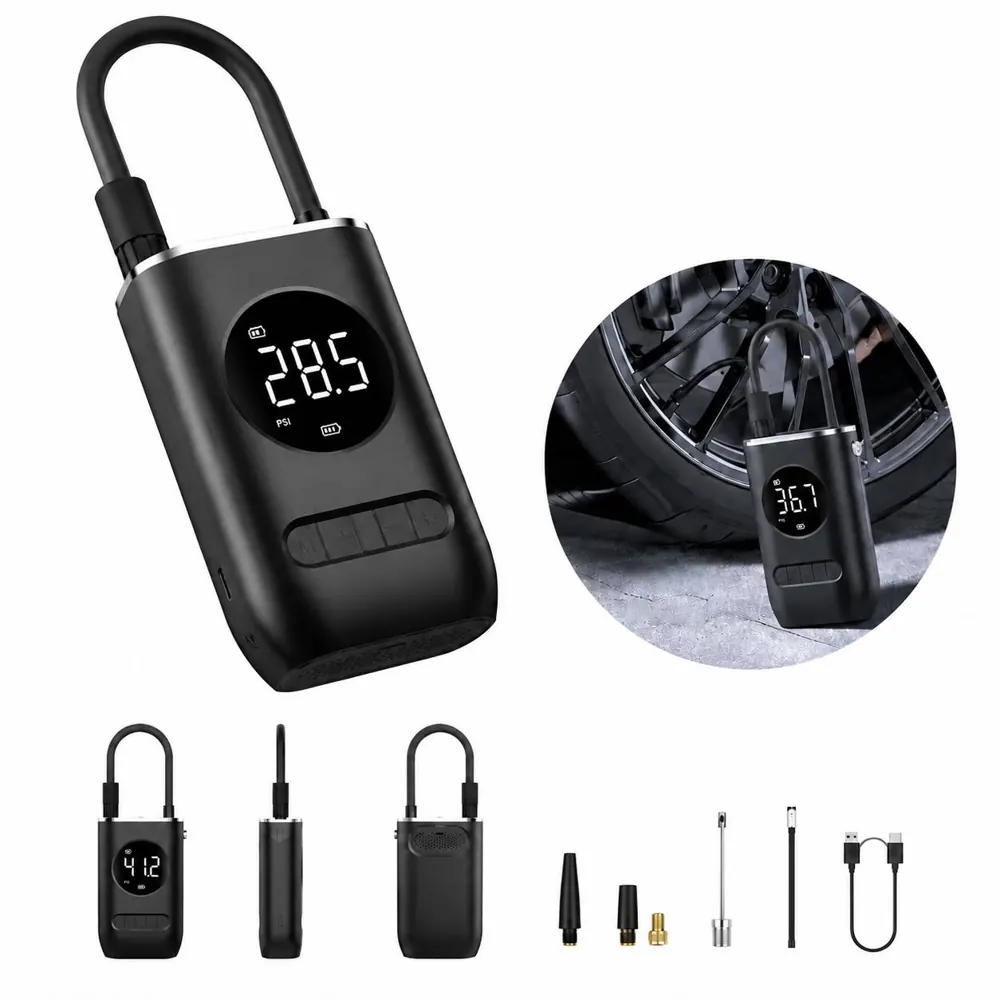 Cordless Tire Inflator with Gauge, Portable Auto Air Pump 2