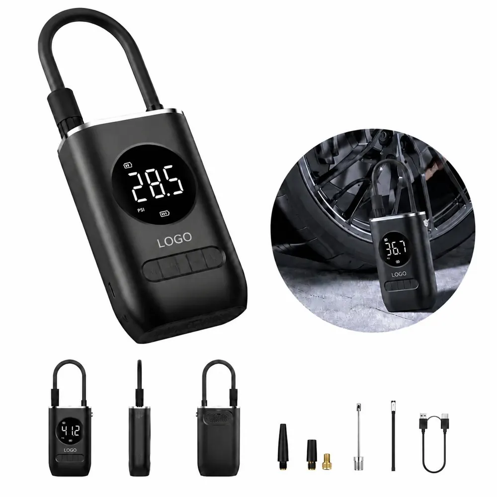 Cordless Tire Inflator with Gauge, Portable Auto Air Pump